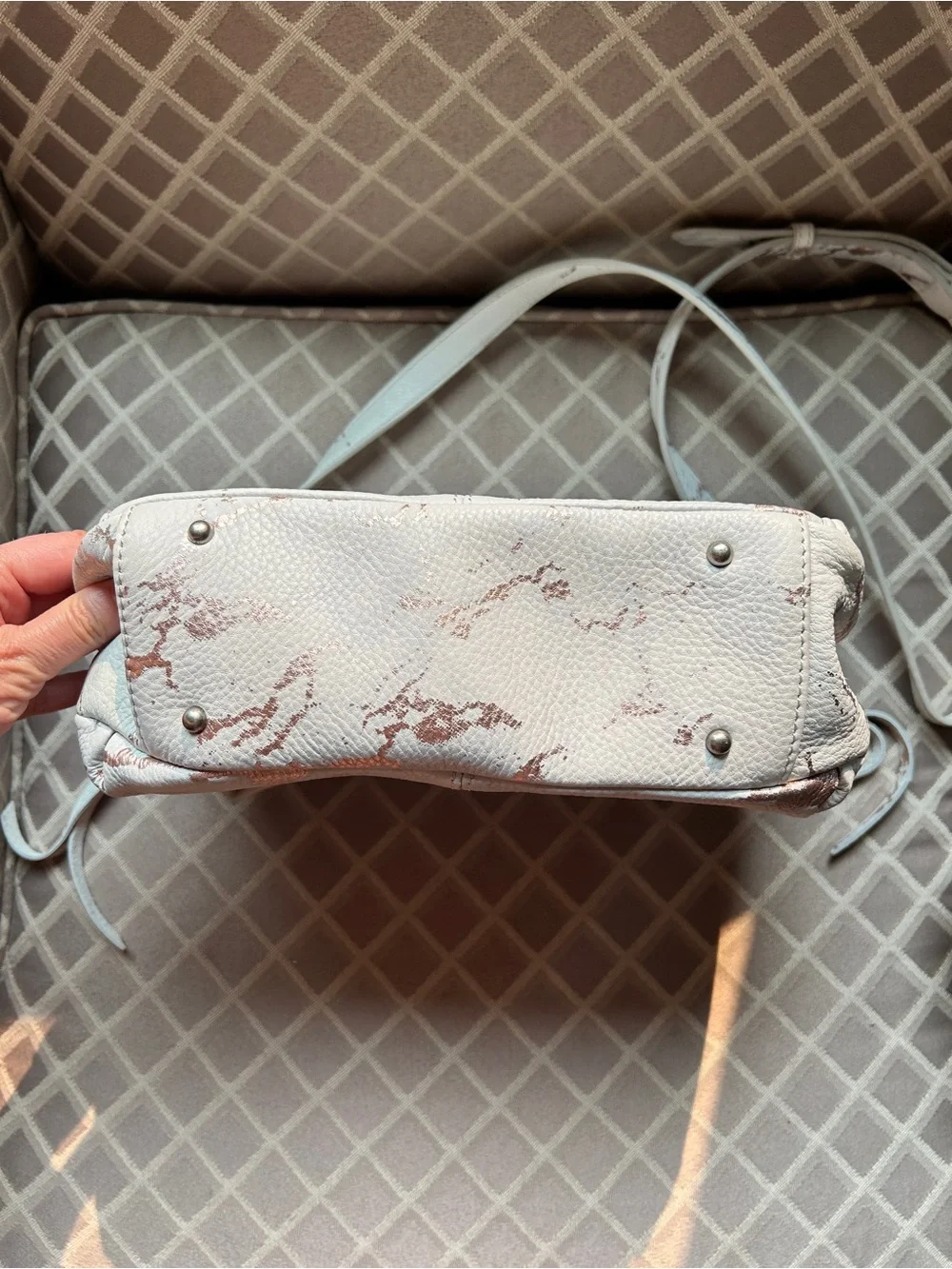 Aimee Kestenberg Bali Hobo Metallic Sunrise Leather Crossbody Hobo Bag Purse